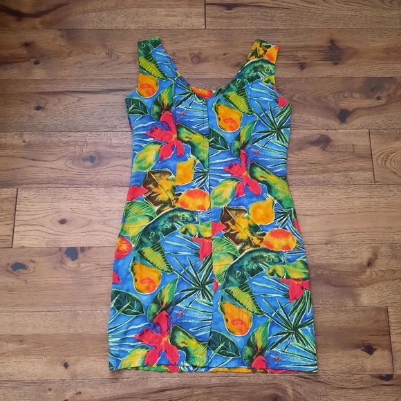 Jams World Vintage Marilyn Tropical Flower and Fruit Print Short Sun Dress - Picture 2 of 16